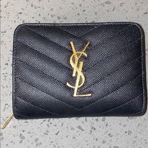 Saint Laurent Mini Monogram YSL Zip Wallet